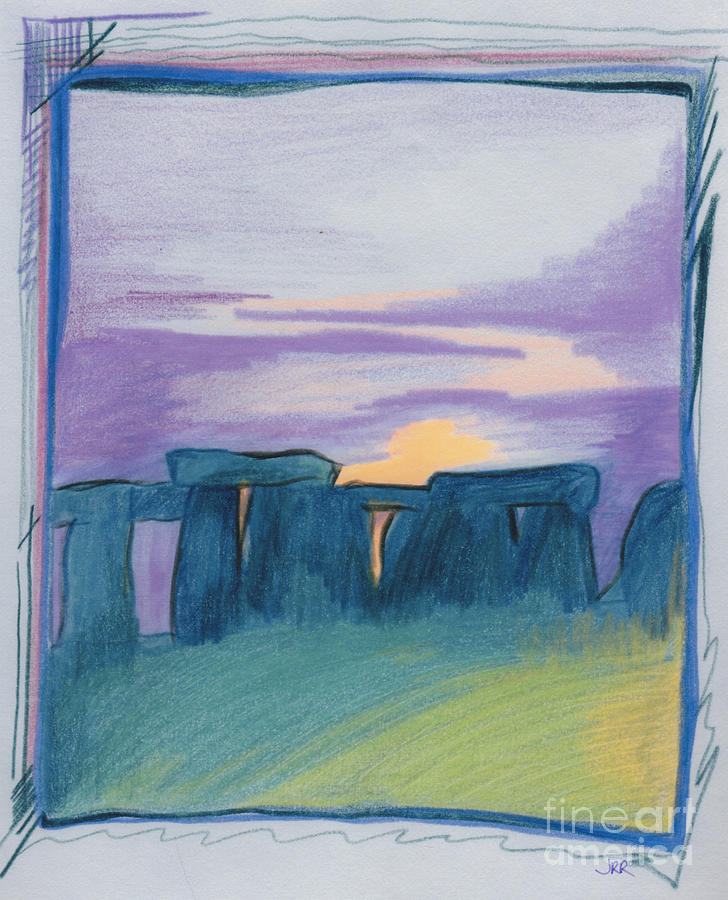 Stonehenge blue by jrr Drawing by First Star Art