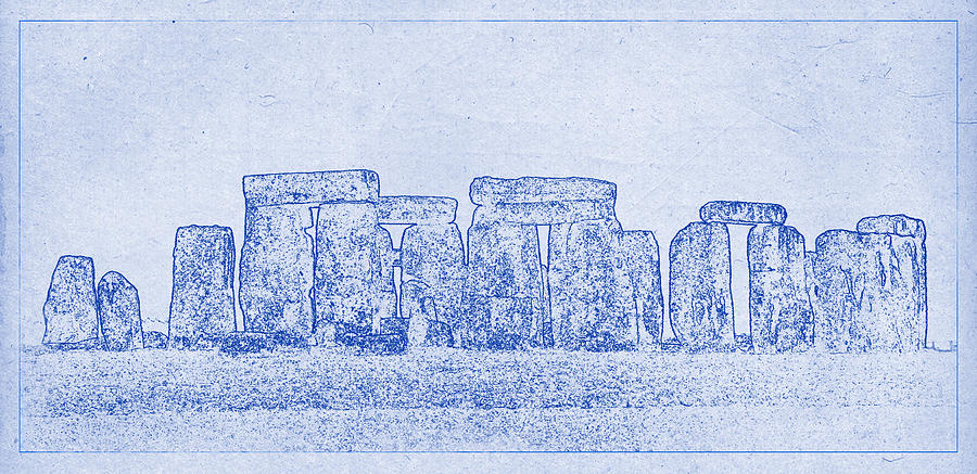 Holiday Photograph - Stonehenge Blueprint by Kaleidoscopik Photography