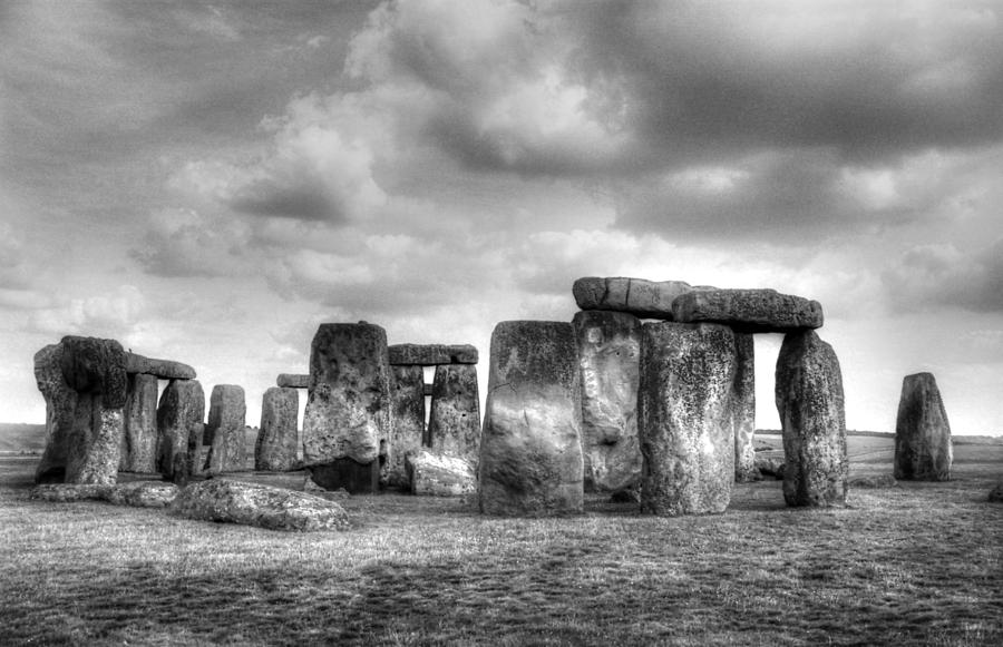 Prehistoric Photograph - Stonehenge in Black and White by Greg and Chrystal Mimbs