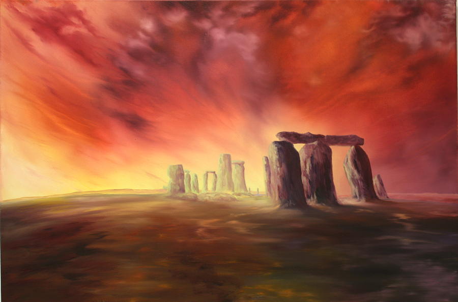 Stonehenge in Wiltshire #1 Painting by Jean Walker