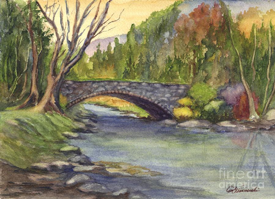 Autumn at Stoney Bridge Creek Painting by Carol Wisniewski