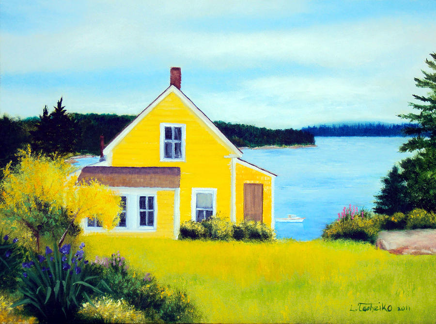 Stonington Summer House Painting by Laura Tasheiko