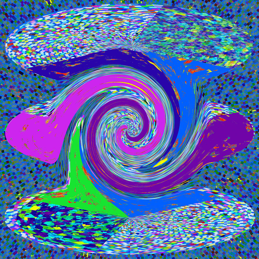 Stool Pie Chart Twirl Tornado Colorful Blue Sparkle Artistic Digital Navinjoshi Artist Created Image Mixed Media