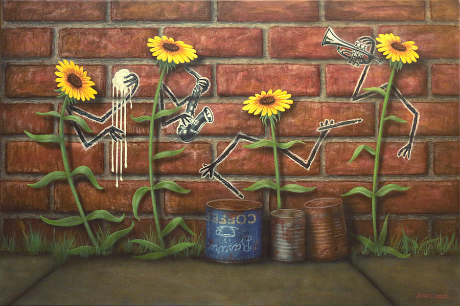 Flower Painting - Stop and Smell the Music by Bill Jonas
