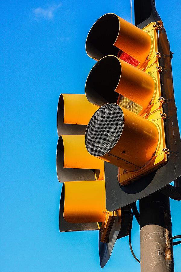 Stop Light and Deep Blue Skies Photograph by Eugene Campbell