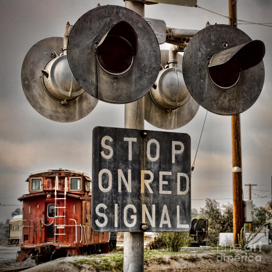 Stop on Red Photograph by Peggy Hughes