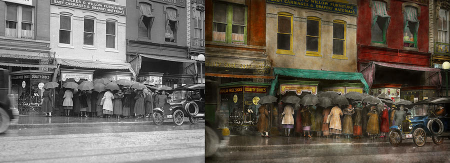 Store - Big sale today - 1922 - Side by side Photograph by Mike Savad