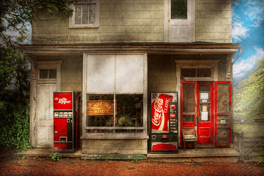 Vintage Photograph - Store Front - Waterford Va - Waterford market  by Mike Savad