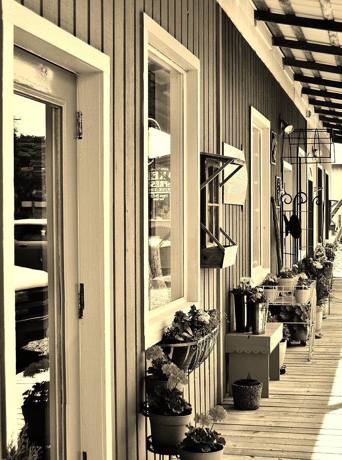 Store Fronts in Sepia Photograph by VLee Watson