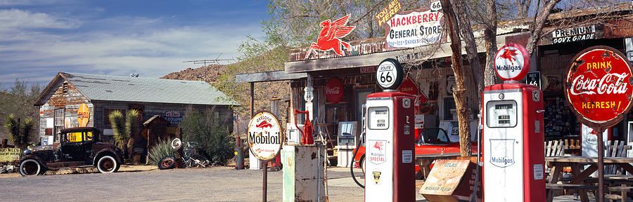 Store With A Gas Station Photograph by Panoramic Images