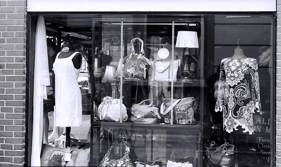 Storefront black and white Photograph by Cathy Anderson