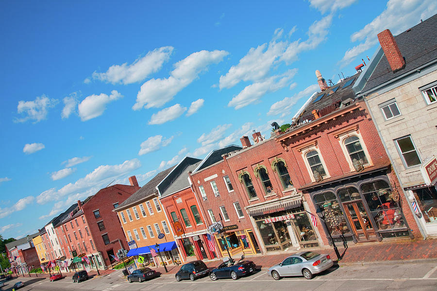 Storefronts Line Water Street Photograph by Panoramic Images - Pixels