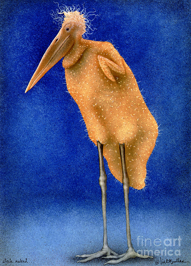 Stork Painting - Stork Naked... by Will Bullas