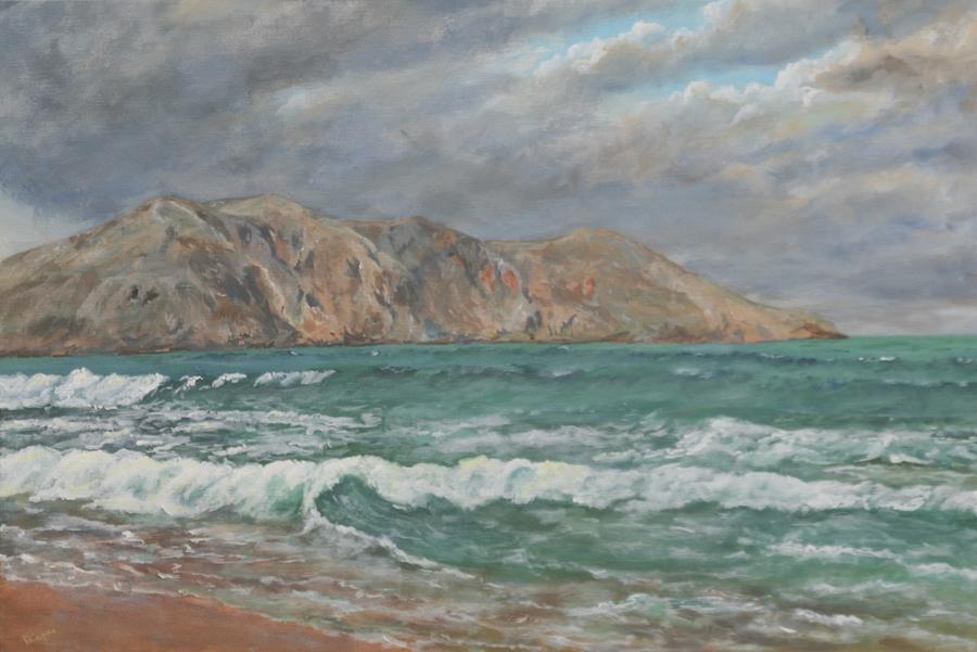 Storm approaching Georgioupoli Painting by David Capon