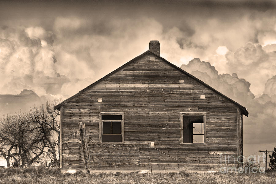 Storm Approaching Rustic Rural Farm House Sepia Photograph by James BO Insogna