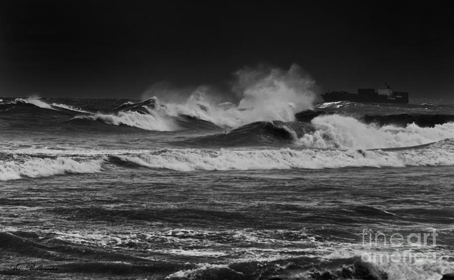 Storm at Haifa bay Photograph by Arik Baltinester