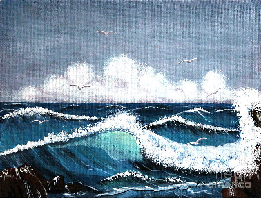 Storm at Sea Painting by Barbara A Griffin
