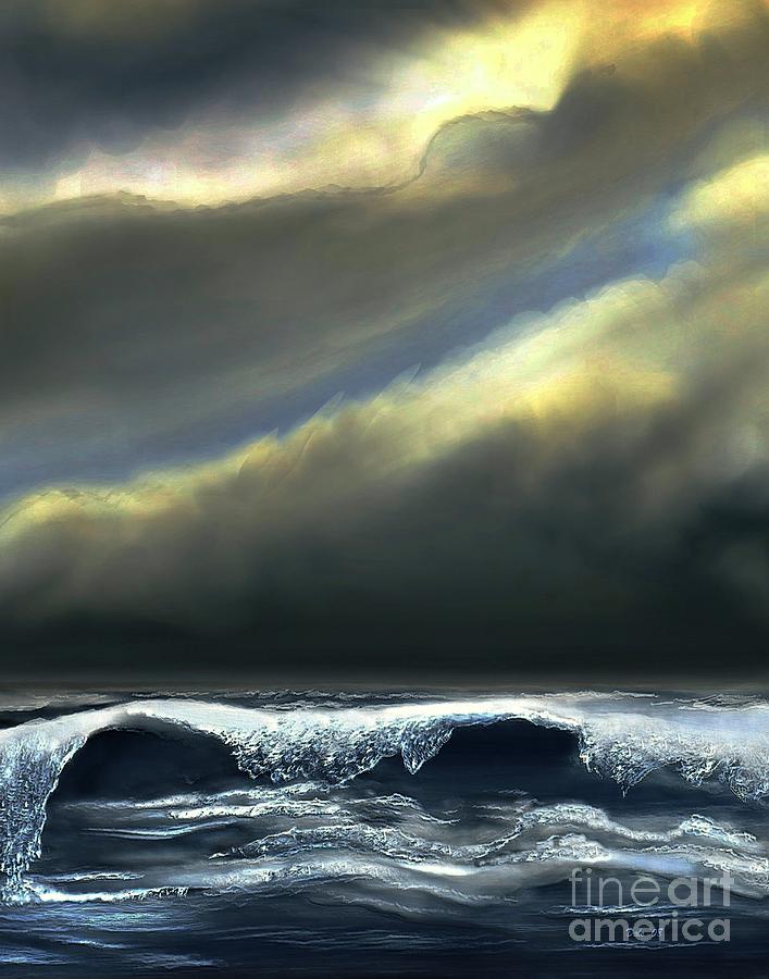 Storm at Sea Digital Art by Dale   Ford
