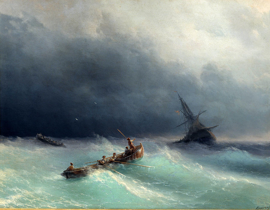 Storm at sea Painting by Ivan Konstantinovich Aivazovsky - Fine Art America