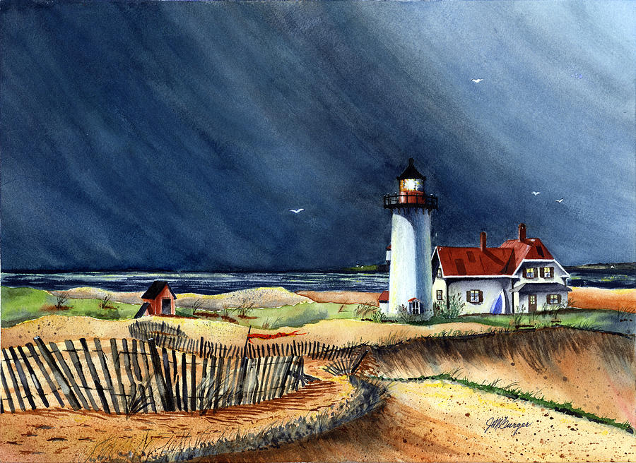 Storm at the Point Painting by Joseph Burger