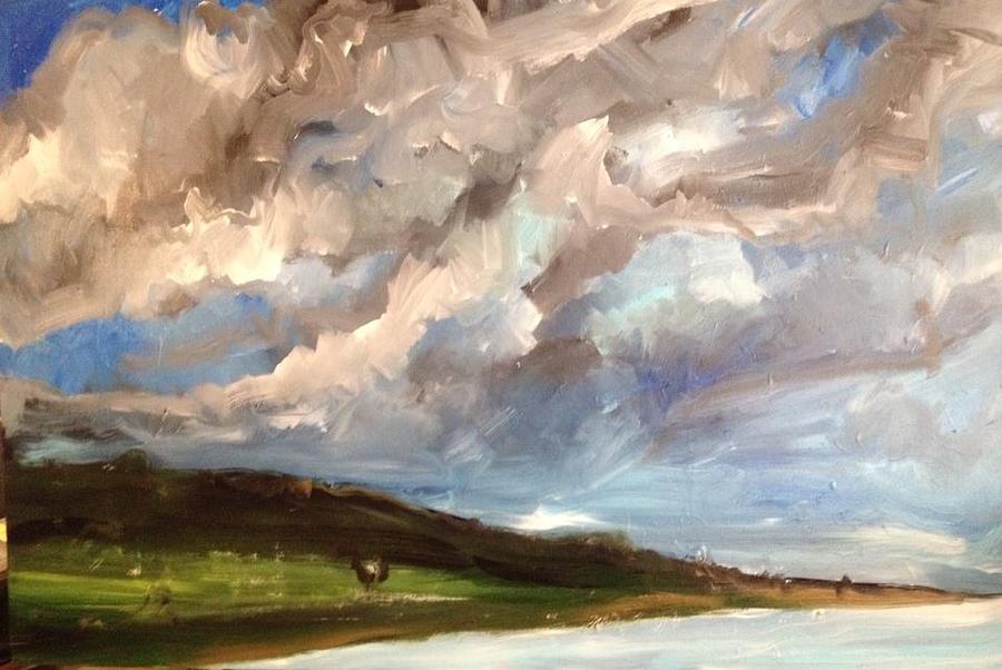 Landscape Painting - Storm Brewing by Mark Szwabo
