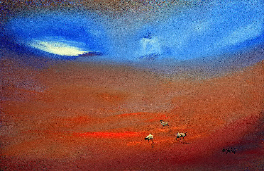 Sheep Painting - Storm Brewing by Neil McBride