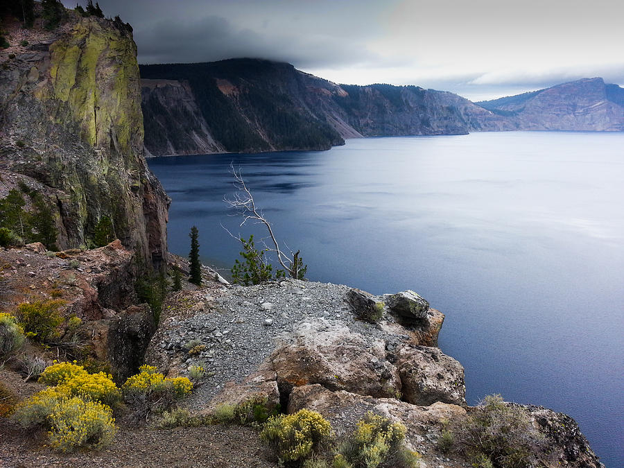 Storms Photograph - Storm brewing over Crater lake by Mike Bennett Storms Photograph - Storm brewing over Crater lake by Mike Bennett