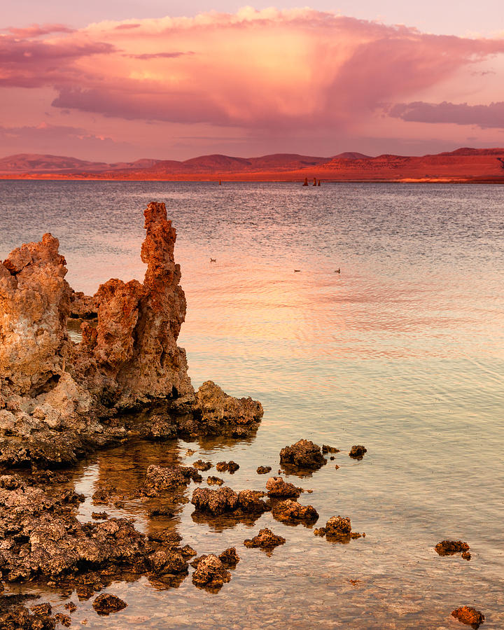 Mountain Photograph - Storm Clouds and Tufa Mono Lake CA by Troy Montemayor