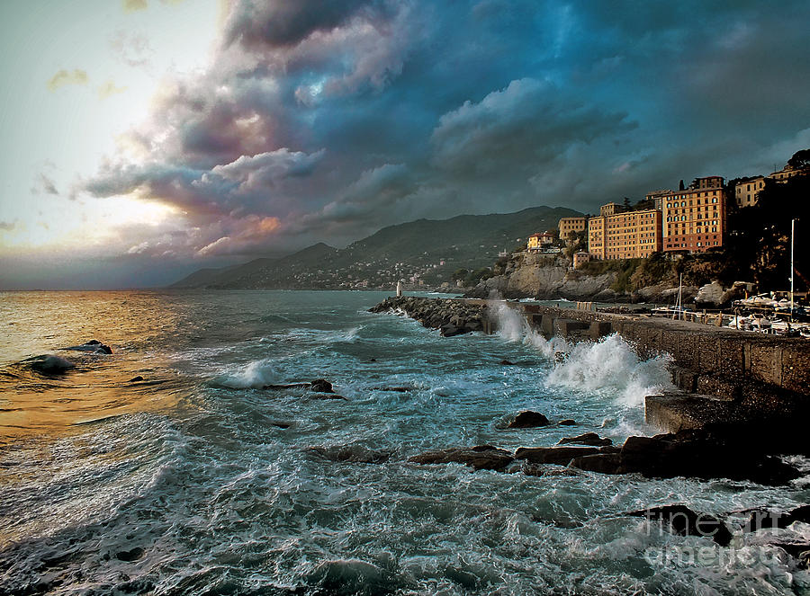 Storm Clouds at Camogli Photograph by Karen Lewis