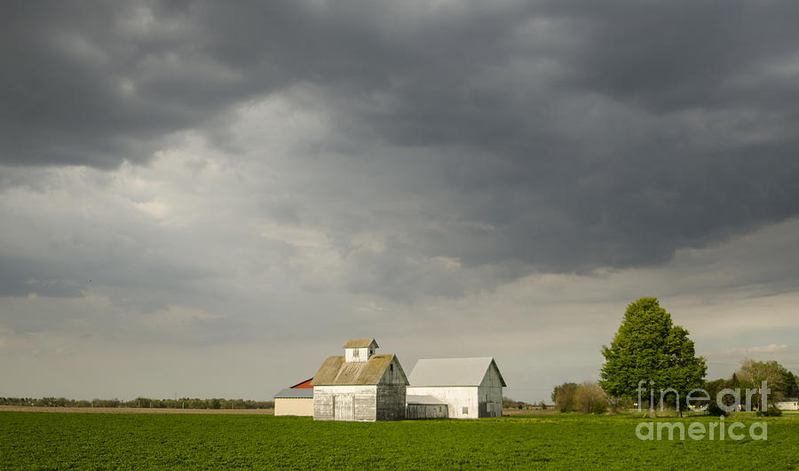 Storm Clouds Gather Over Farm Towanda Illinois Photograph by Deborah Smolinske