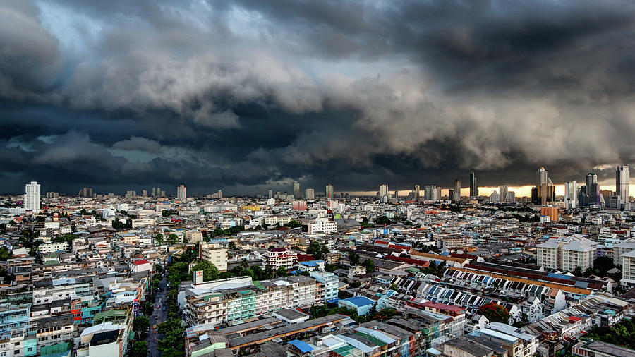 Storm Clouds Over City Photograph by Igor Prahin