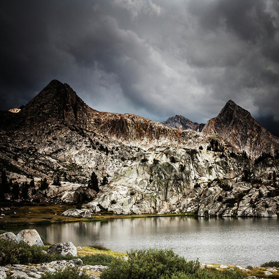 Awe Photograph - Storm Clouds Over Evolution Lake by Ron Koeberer