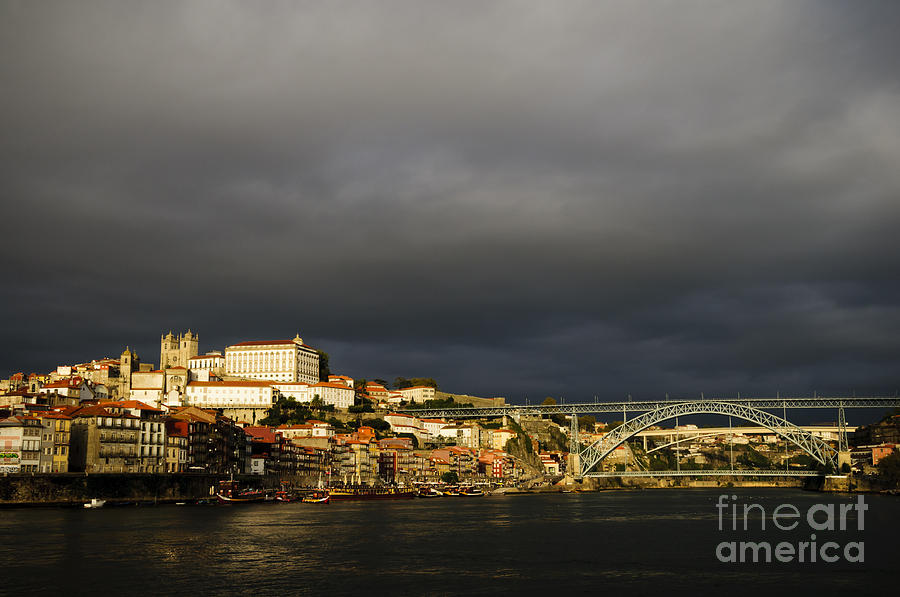 Storm Clouds Over Porto Portugal Photograph by Oscar Gutierrez
