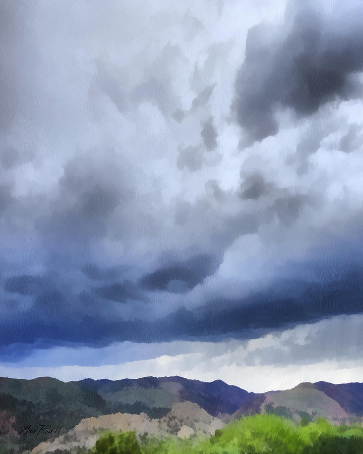 Mountain Digital Art - Storm Clouds Over The Rockies by Ann Powell