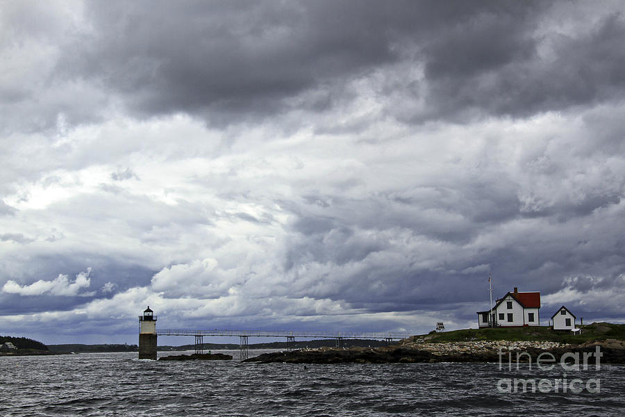 Storm Clouds Ram Island Lighthouse Photograph by Brenda Giasson