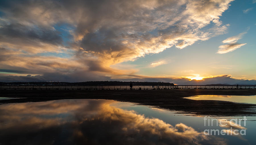 Sunset Photograph - Storm Clouds Reflected by Mike Reid