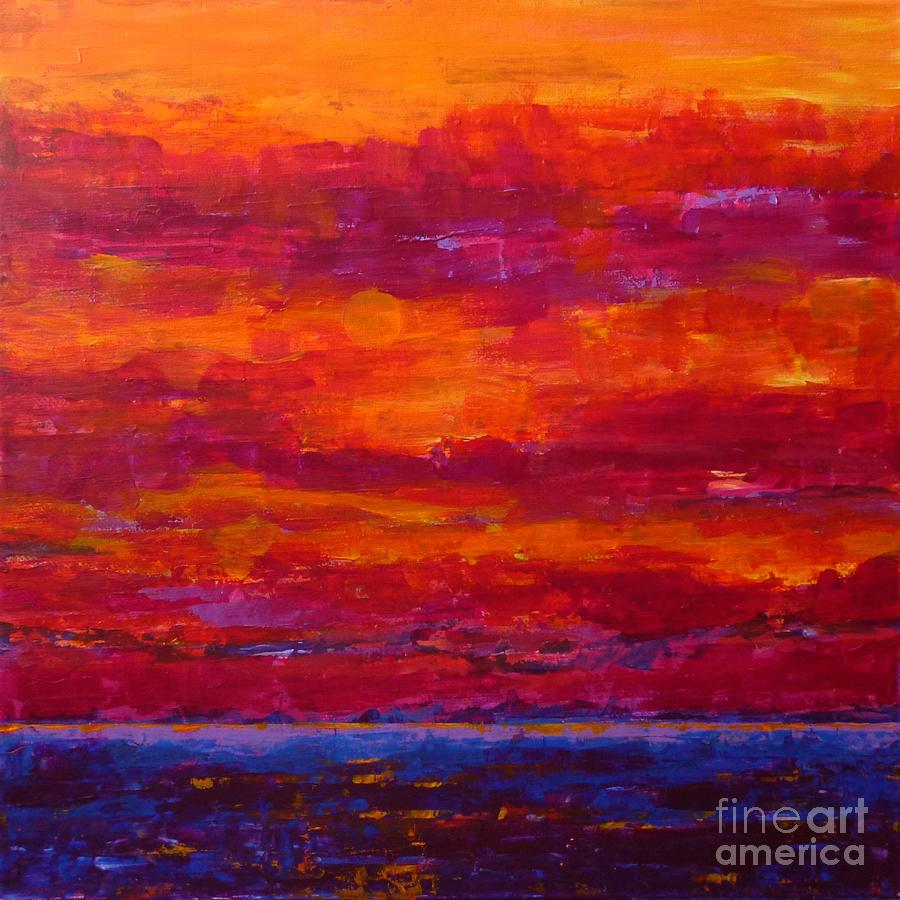Landscape Painting - Storm Clouds Sunset by Gail Kent