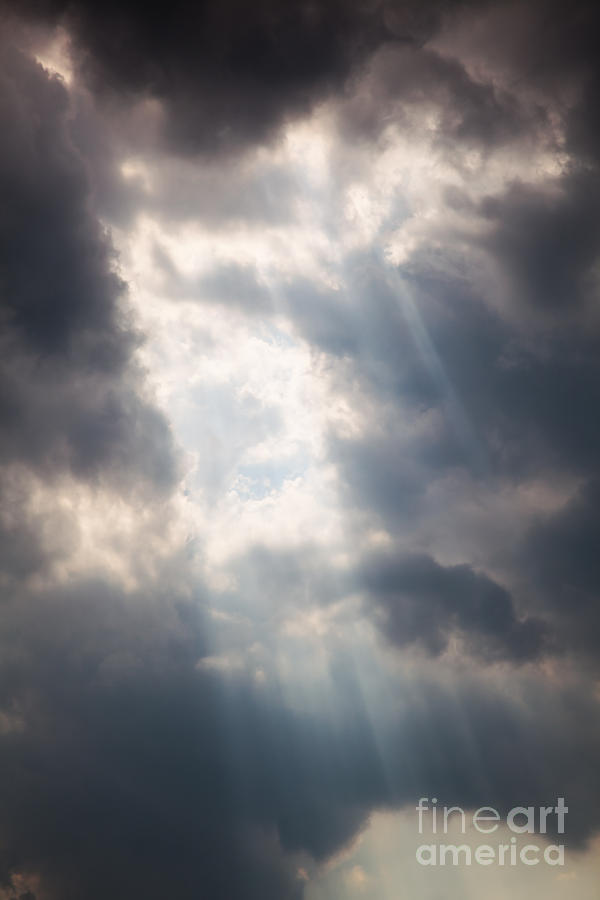 Storm clouds with sunbeam Photograph by David Gilder - Fine Art America