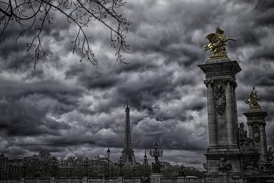 Storm Comes To Paris Photograph by James Bethanis