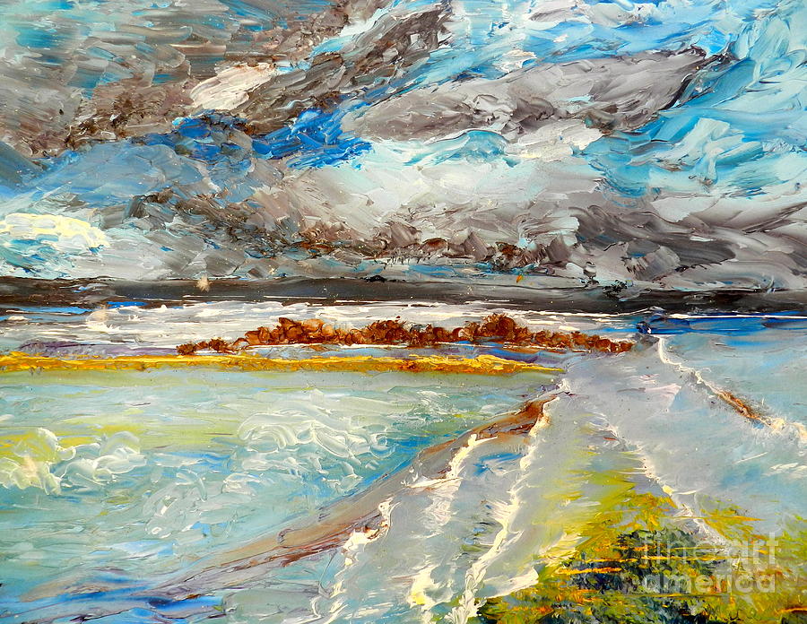 Storm Coming At Austinmer Beach Painting