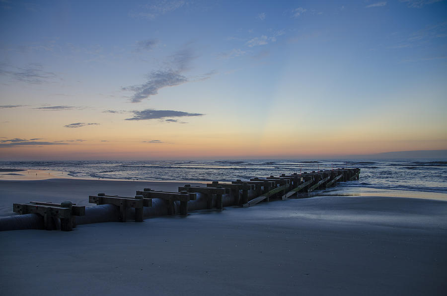 Sunset Photograph - Storm Drain - North Wildwood by Bill Cannon