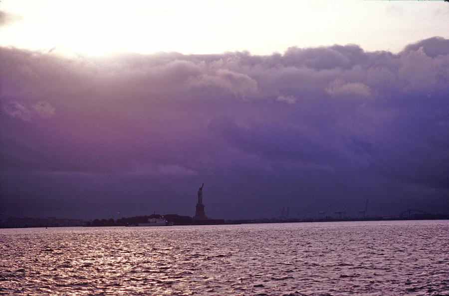 Storm Front New York Harbor The Statue Photograph by Tom Wurl