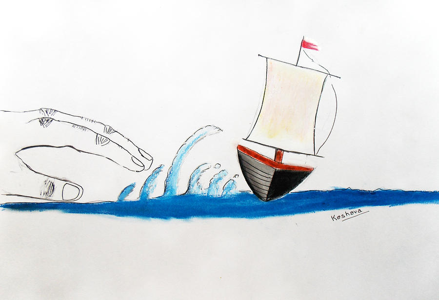 Hands Mixed Media - Storm by Keshava Shukla Hands Mixed Media - Storm by Keshava Shukla