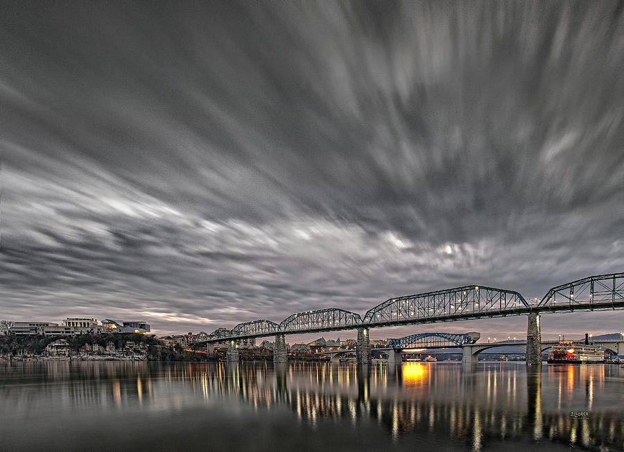 Sunset Photograph - Storm Moving In over Chattanooga by Steven Llorca