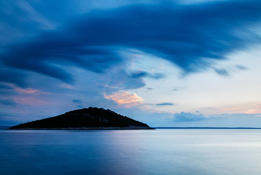 Storm moving in over Veli Osir Island at sunrise Photograph by Ian Middleton