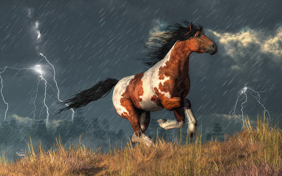 Storm Mustang Digital Art by Daniel Eskridge