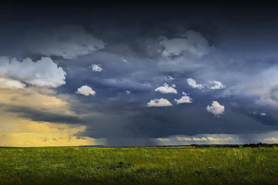 Landscape Photograph - Storm on the Prairie in Alberta by Randall Nyhof