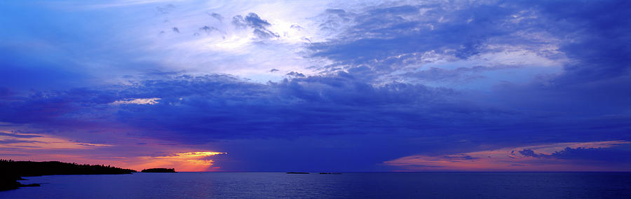 Nature Photograph - Storm Over A Lake, Lake Superior by Panoramic Images