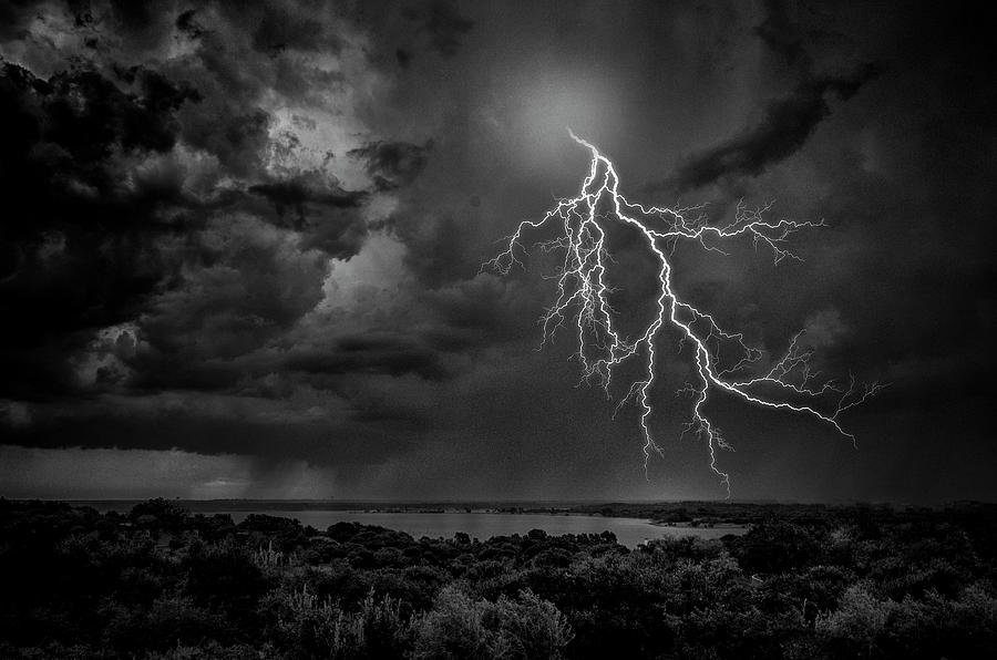 Storm Over Benbrook Lake Photograph by Dean Fikar