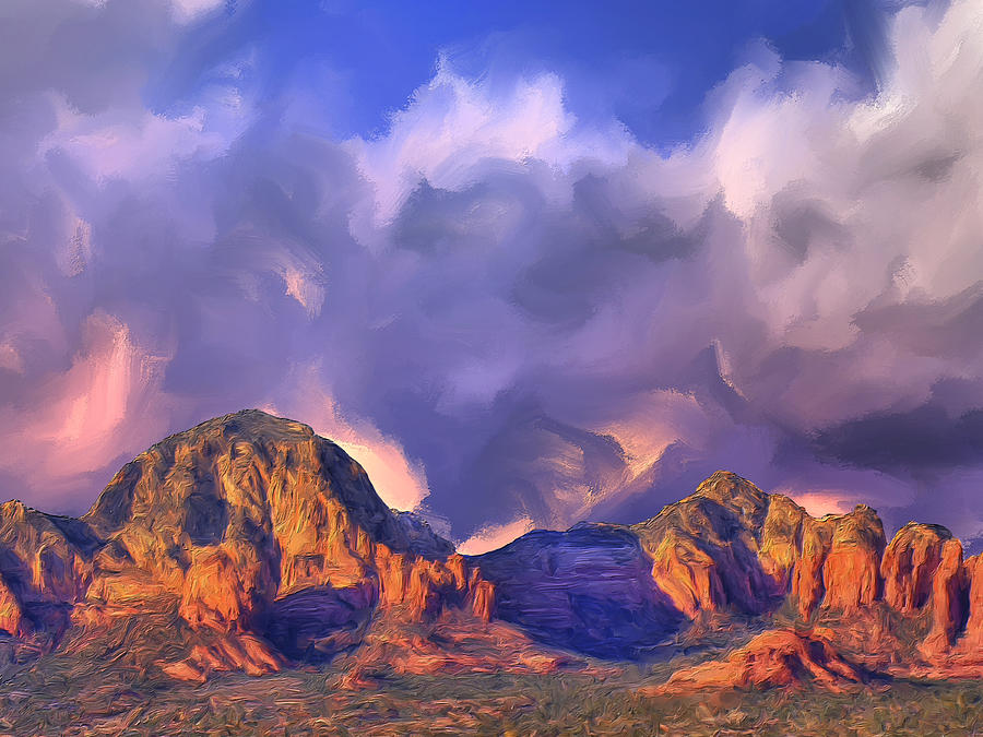 Mountain Painting - Storm Over Sedona by Dominic Piperata